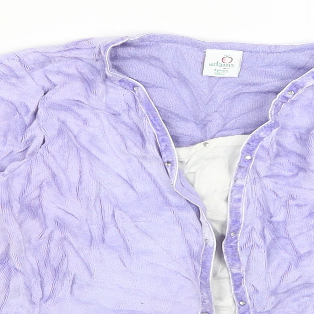 Adams Girls Purple   Pullover Jumper Size 4 Years