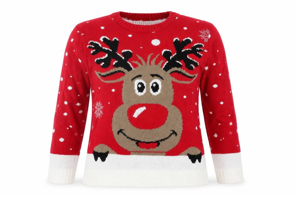 Glimpse Design Womens Red Fair Isle  Pullover Jumper Size M  - Xmas