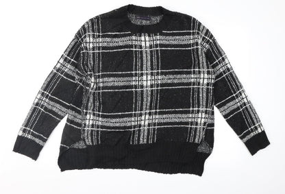 Marks & Spencer Womens Black Geometric  Pullover Jumper Size M
