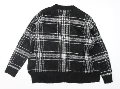 Marks & Spencer Womens Black Geometric  Pullover Jumper Size M
