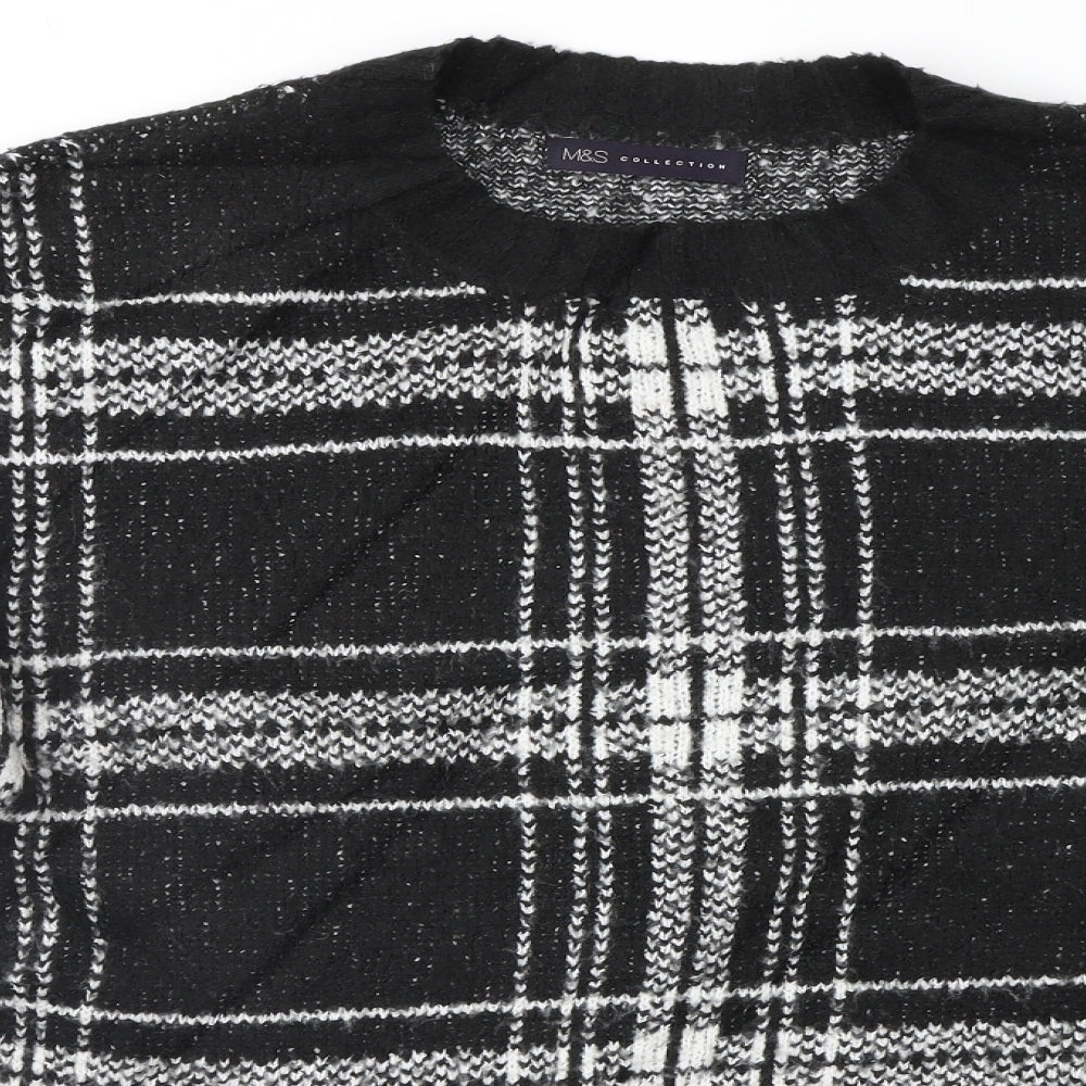 Marks and Spencer Womens Black Geometric  Pullover Jumper Size M