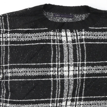 Marks & Spencer Womens Black Geometric  Pullover Jumper Size M