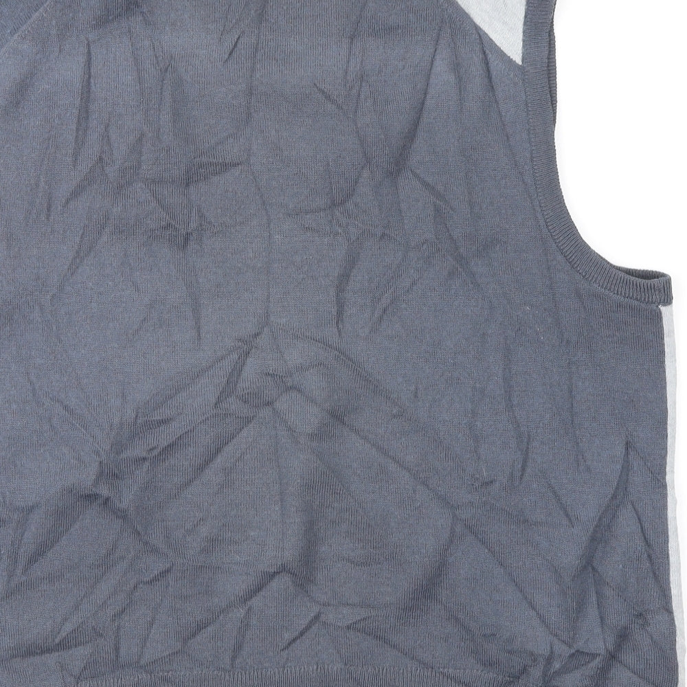 St Michael Mens Grey Geometric  Vest Jumper