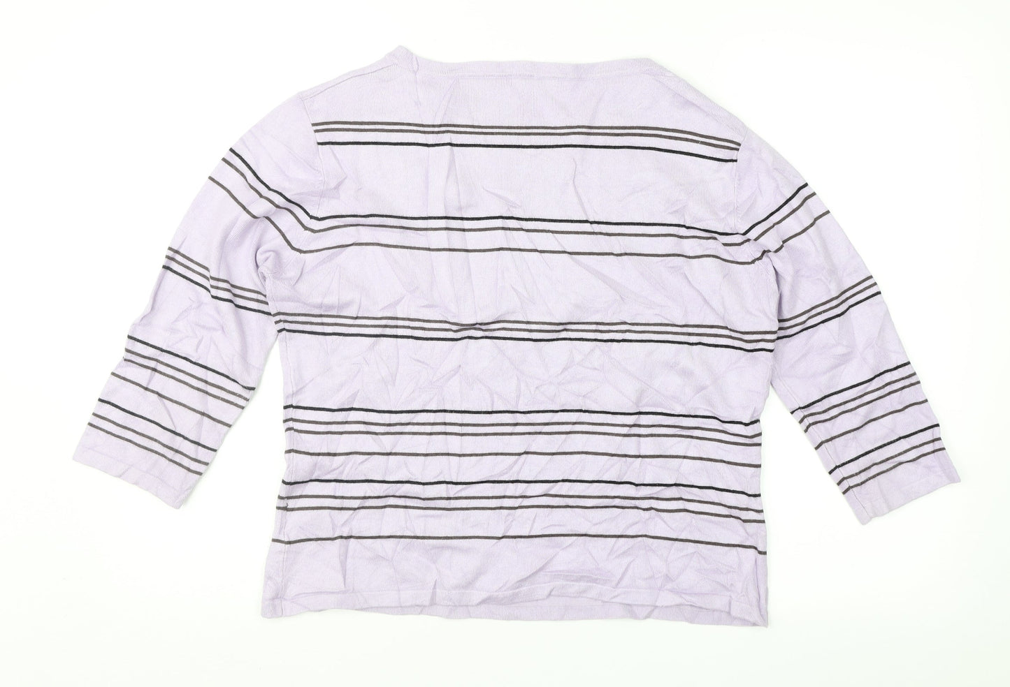 Viz-A-Viz Womens Purple Striped  Pullover Jumper Size 16