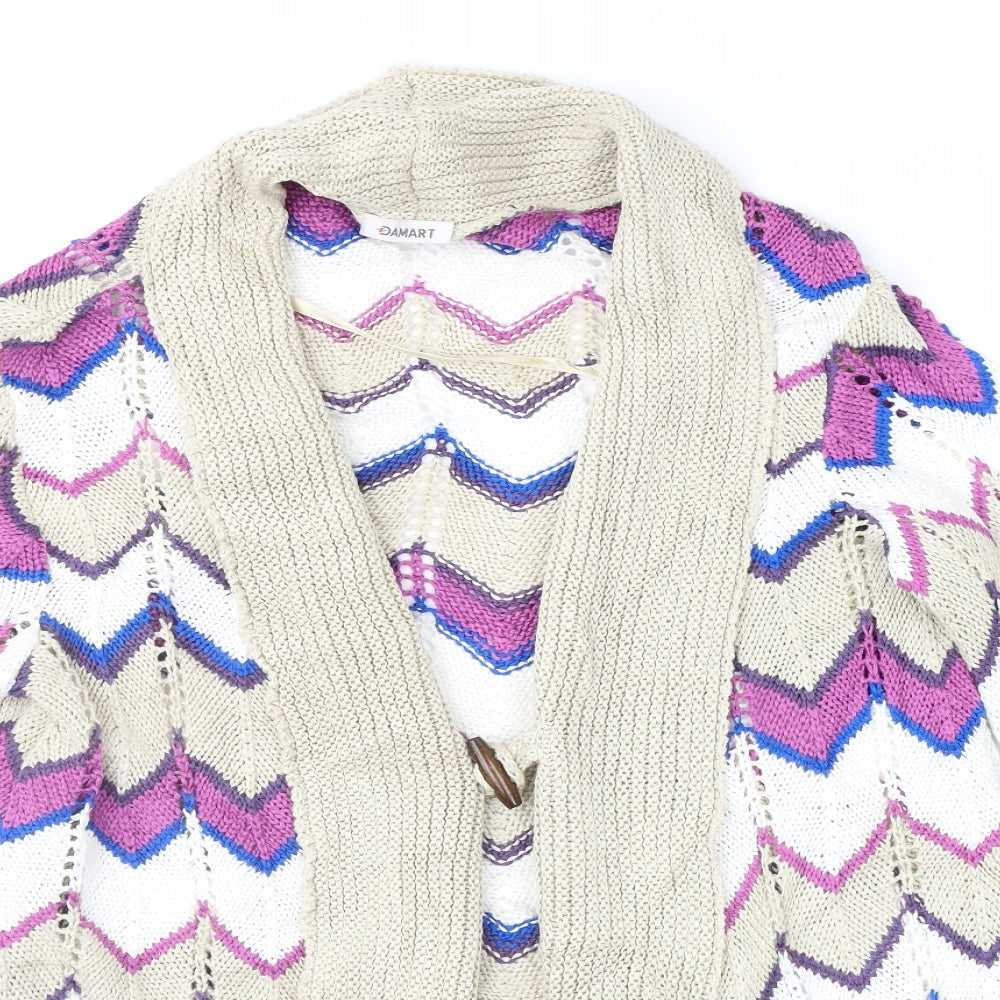 Damart Womens Multicoloured Geometric  Cardigan Jumper Size 14
