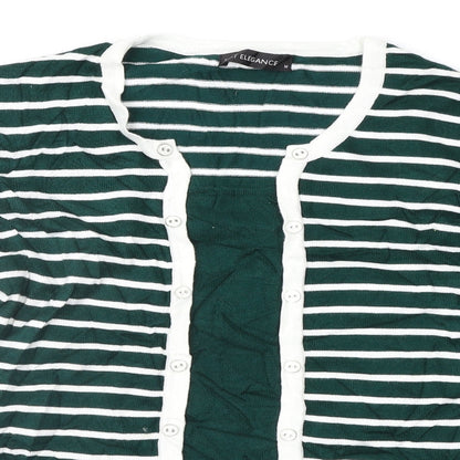 Preloved Just Elegance Womens Green Striped  Pullover Jumper Size M - Detail