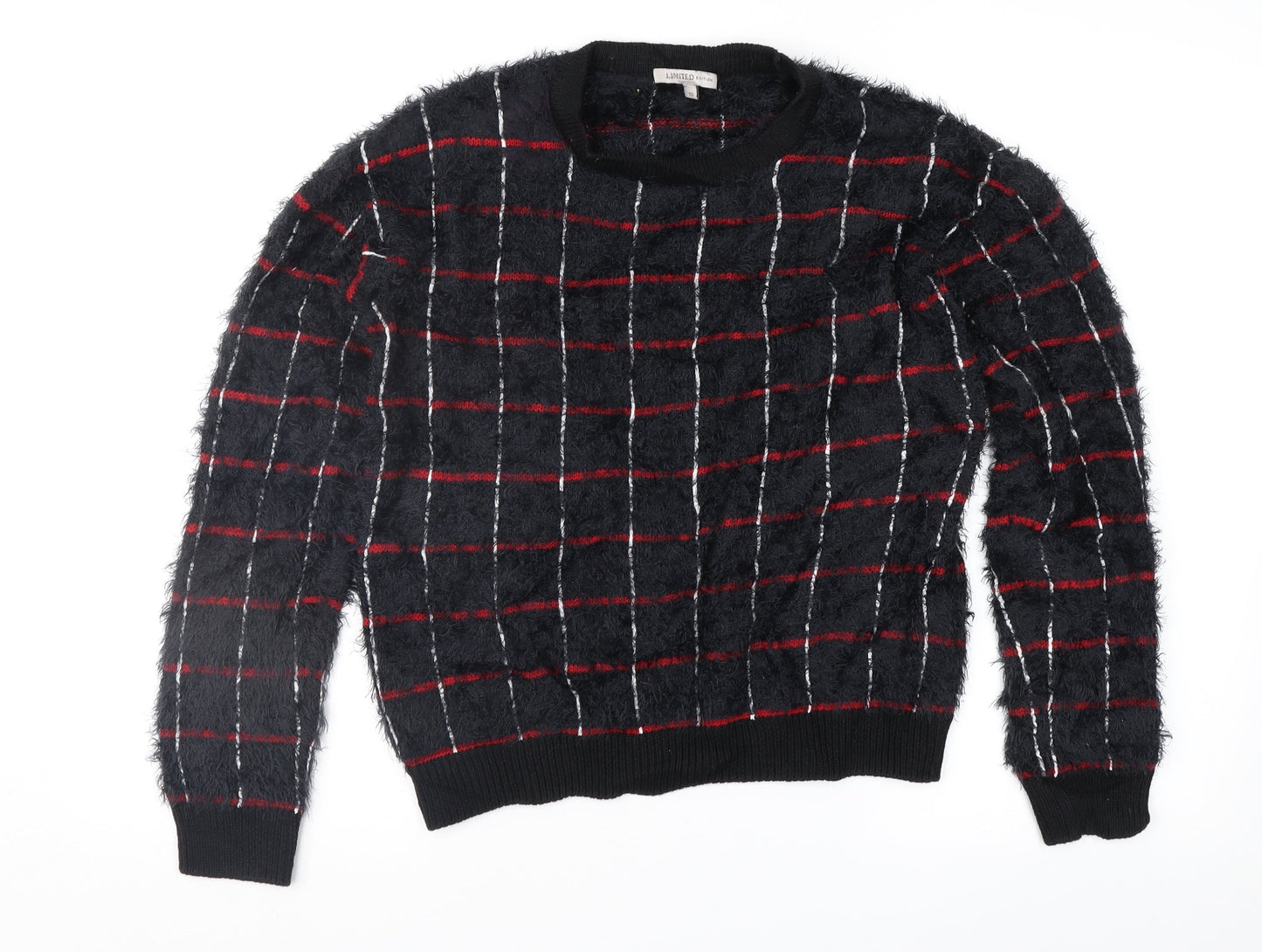 Marks and Spencer Womens Black Check  Pullover Jumper Size 10