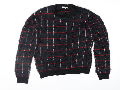 Preloved Marks and Spencer Womens Black Check  Pullover Jumper Size 10 - Front