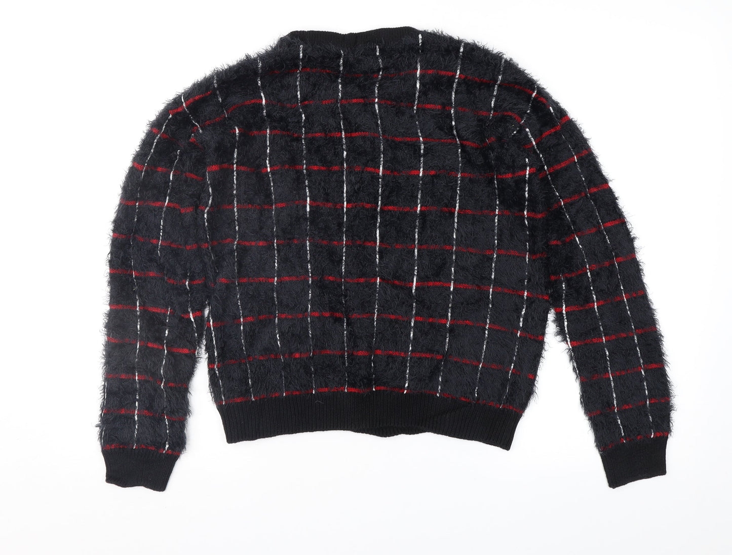 Marks and Spencer Womens Black Check  Pullover Jumper Size 10