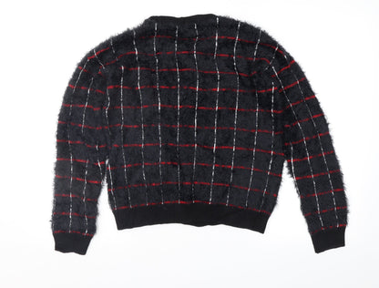 Preloved Marks and Spencer Womens Black Check  Pullover Jumper Size 10 - Back