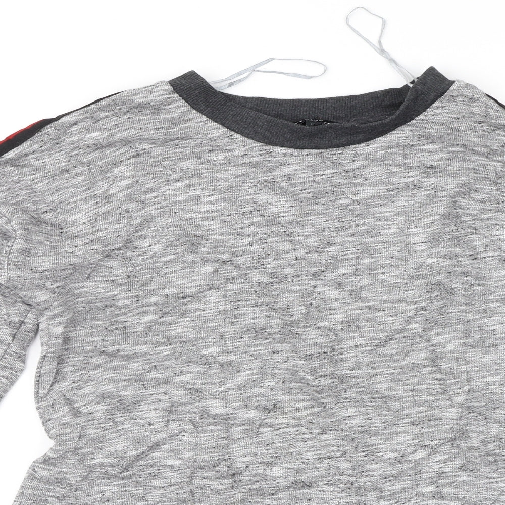 Peacocks Womens Grey Geometric  Pullover Jumper Size 10