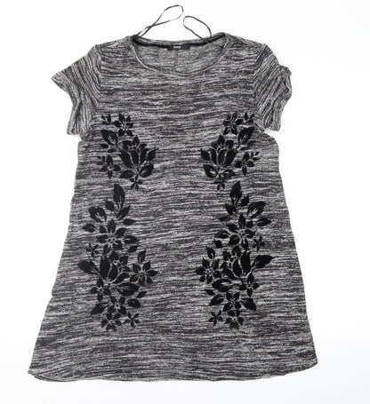 George Womens Grey Floral  Tunic Jumper Size 12