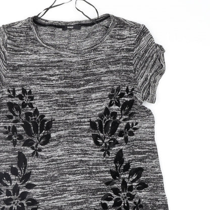 George Womens Grey Floral  Tunic Jumper Size 12