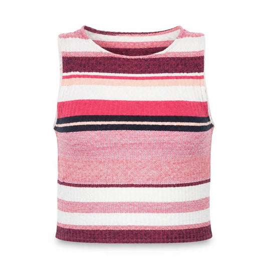 New Look Womens Pink Striped  Cropped Blouse Size 10