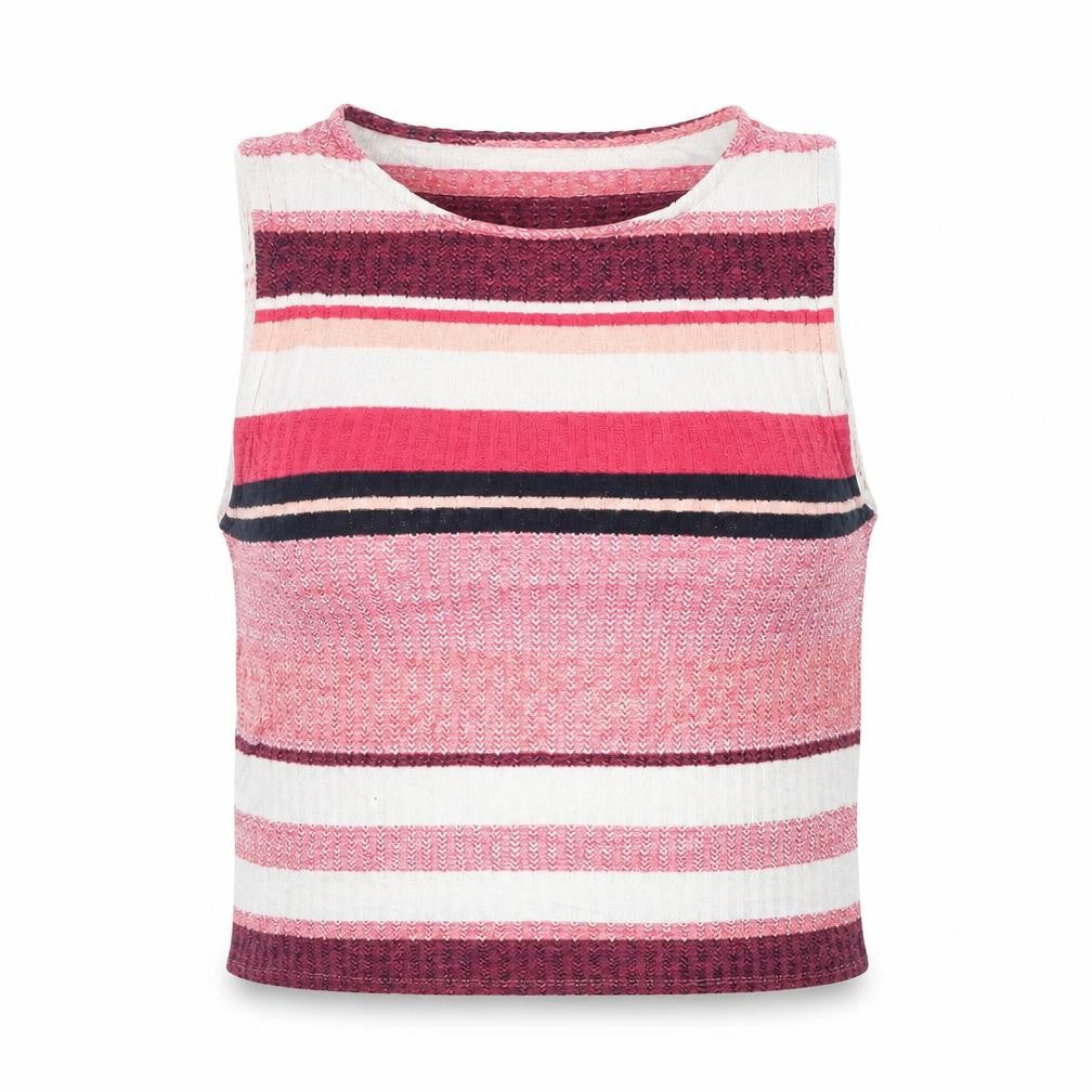 New Look Womens Pink Striped  Cropped Blouse Size 10