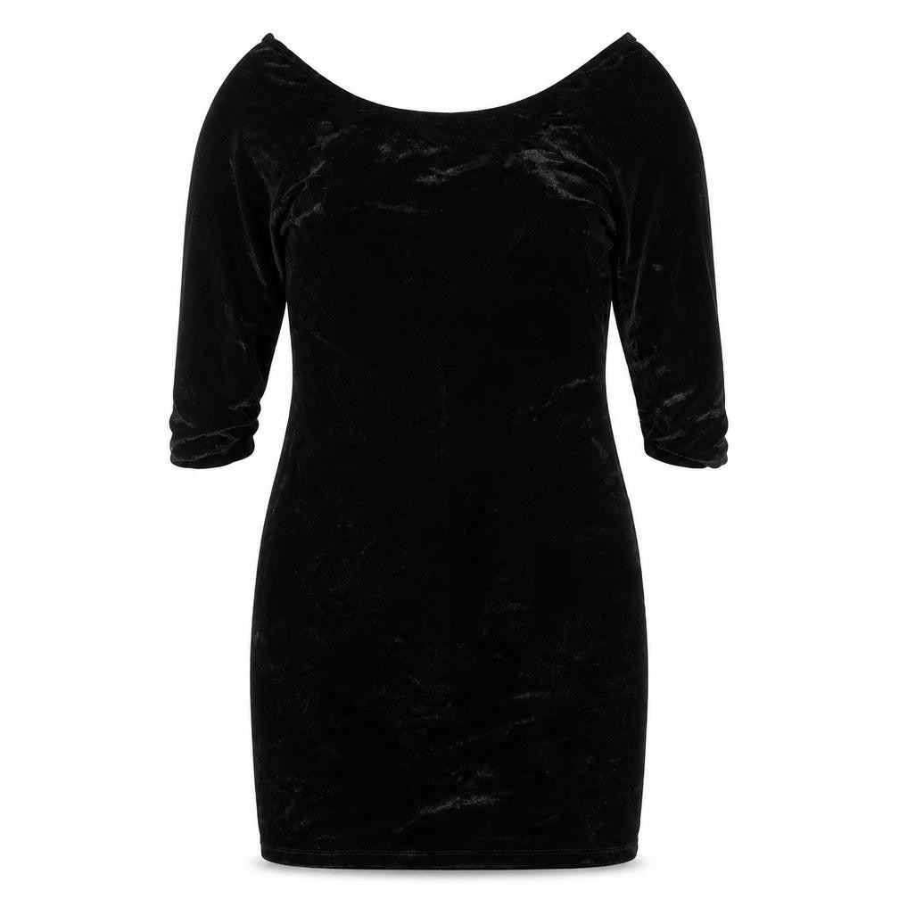 River Island Womens Black  Velour Bodycon  Size 12