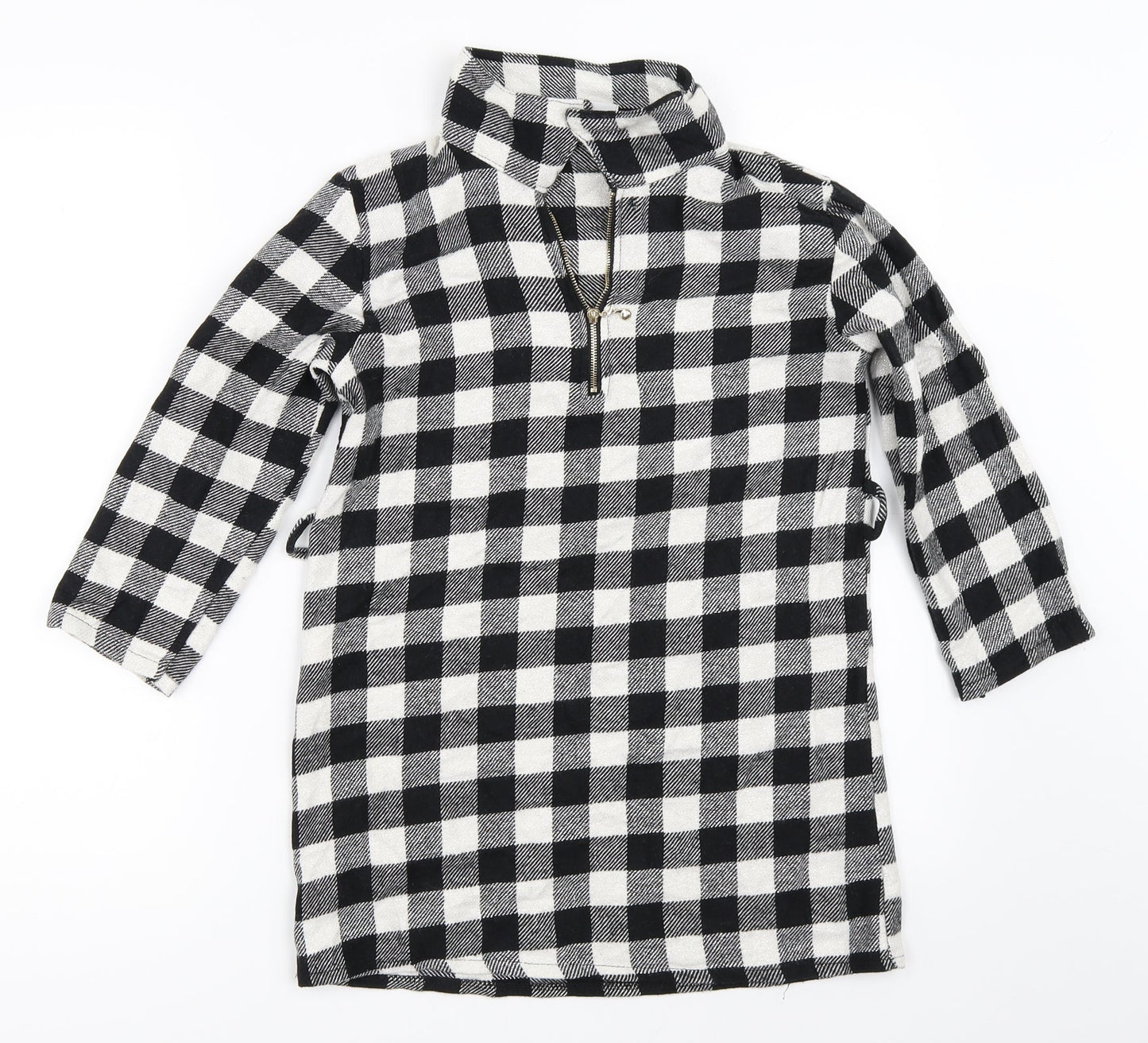 Mini Me Girls Black Check  Shift  Size 9-10 Years