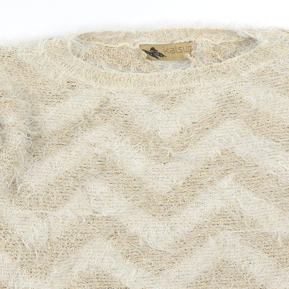 Katsuiti Womens Beige   Pullover Jumper Size M