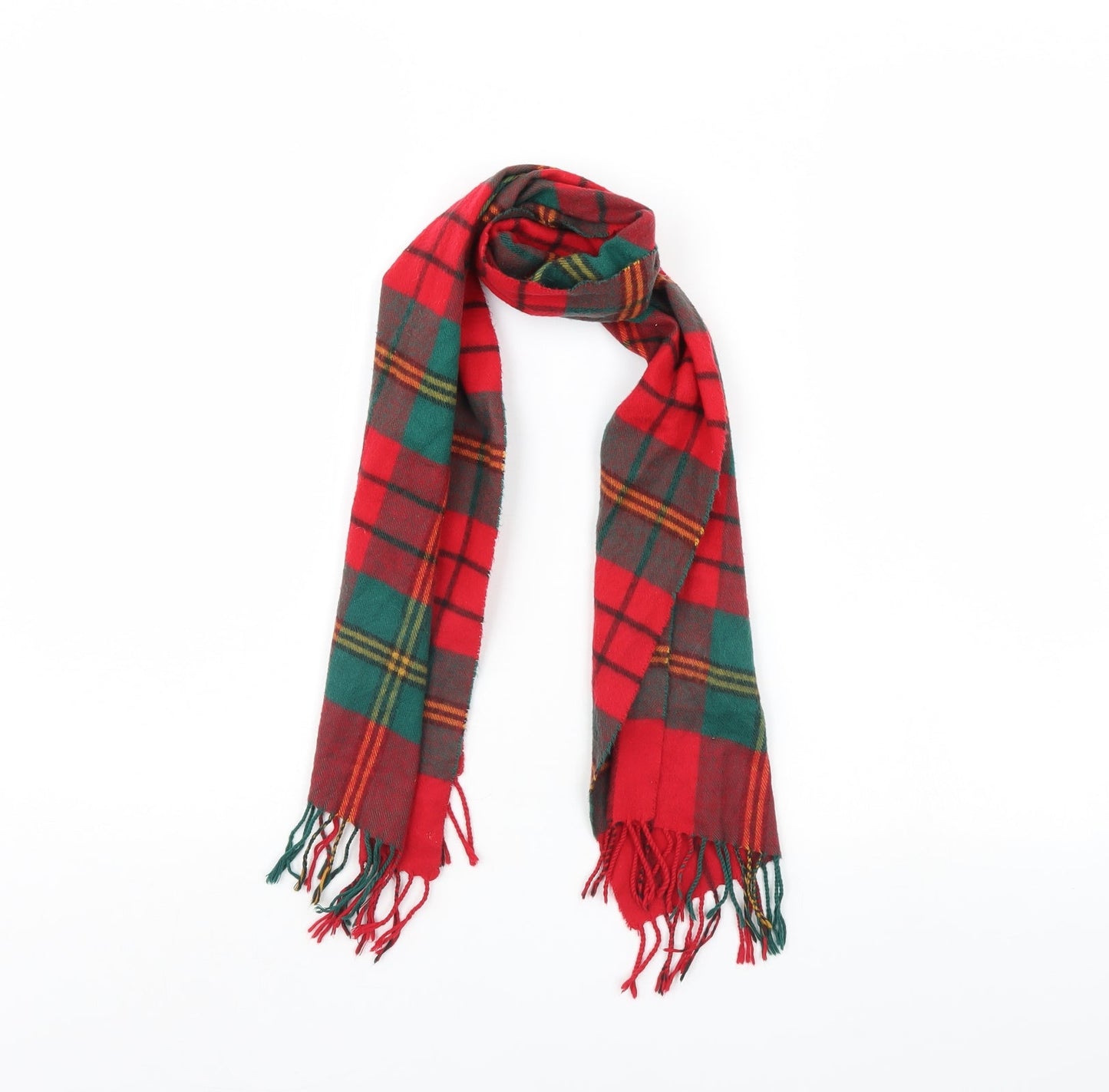 Preworn Womens Red Check   Scarf