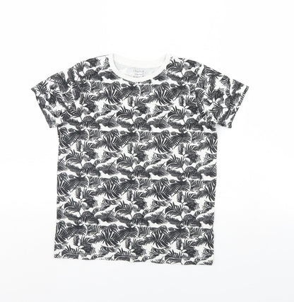Primark Boys White Floral  Basic T-Shirt Size 9 Years