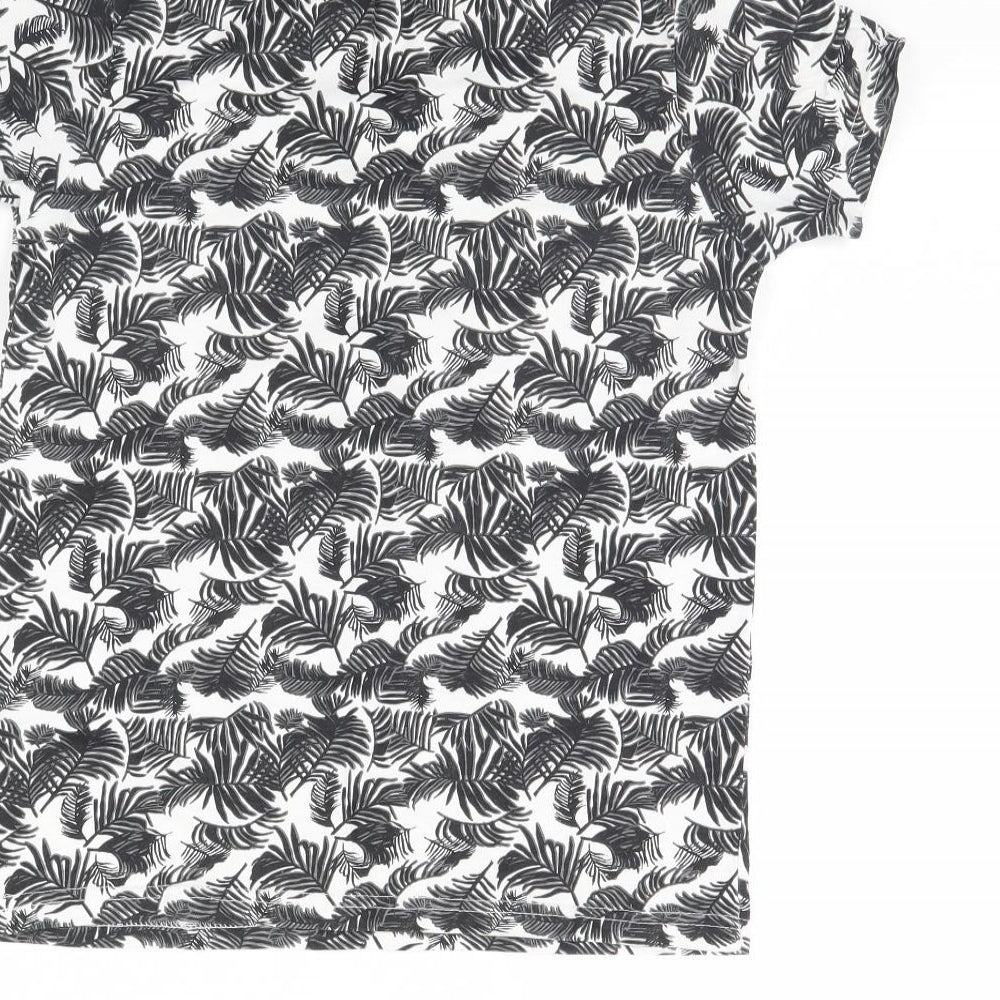 Primark Boys White Floral  Basic T-Shirt Size 9 Years