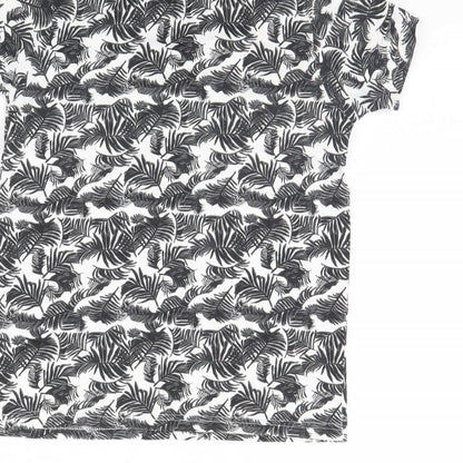Primark Boys White Floral  Basic T-Shirt Size 9 Years