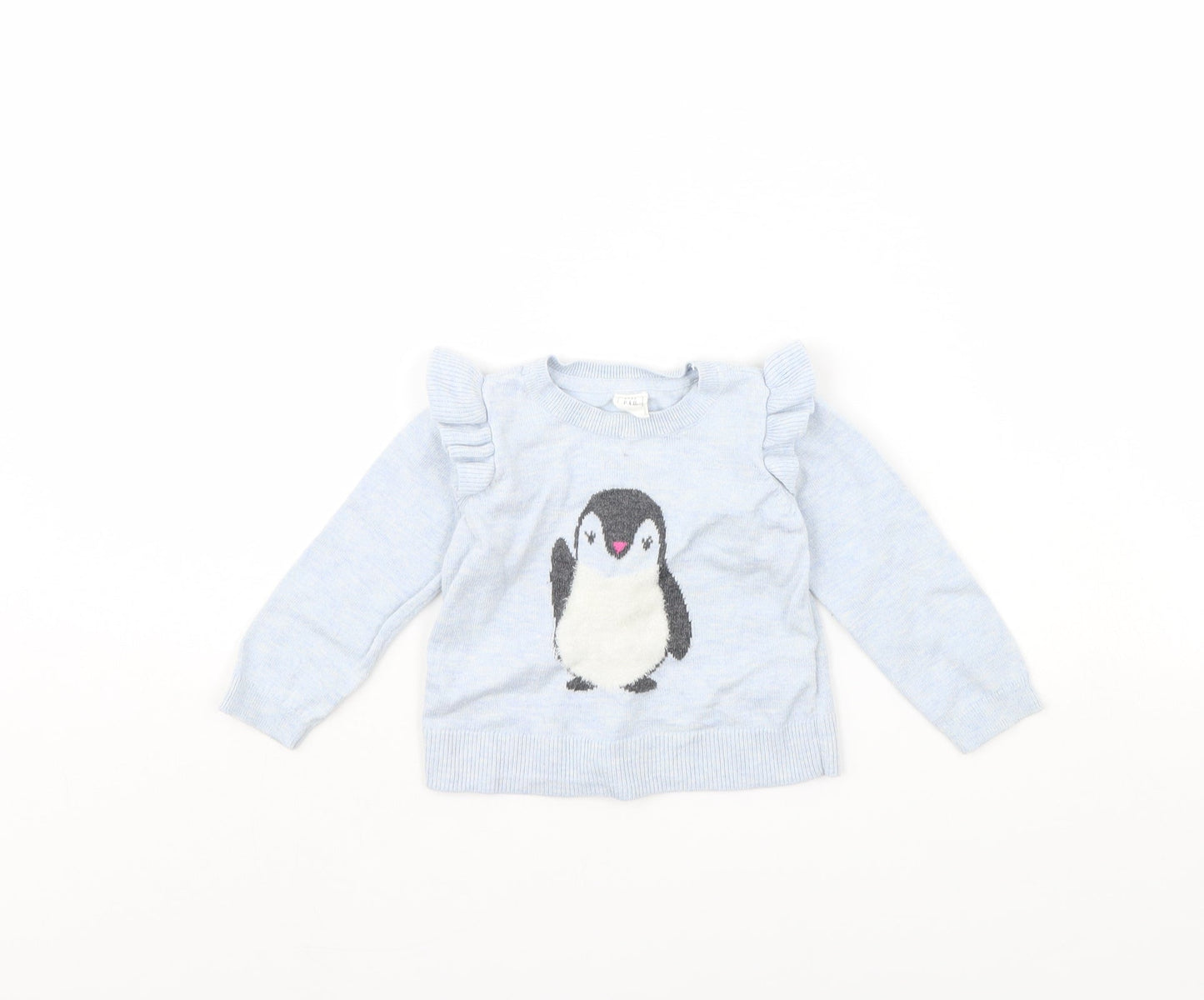 Gap Girls Blue   Pullover Jumper Size 2 Years  - Penguin