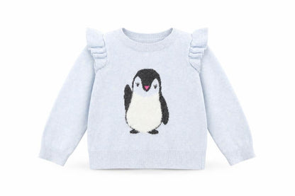 Gap Girls Blue   Pullover Jumper Size 2 Years  - Penguin