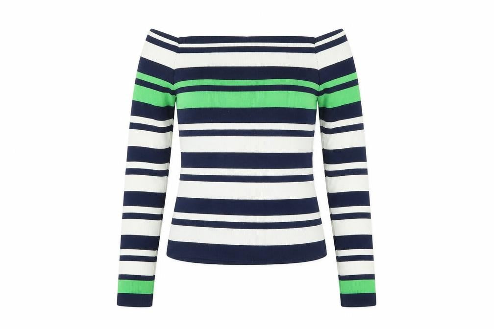 Topshop Womens Ivory Striped  Pullover Jumper Size 8