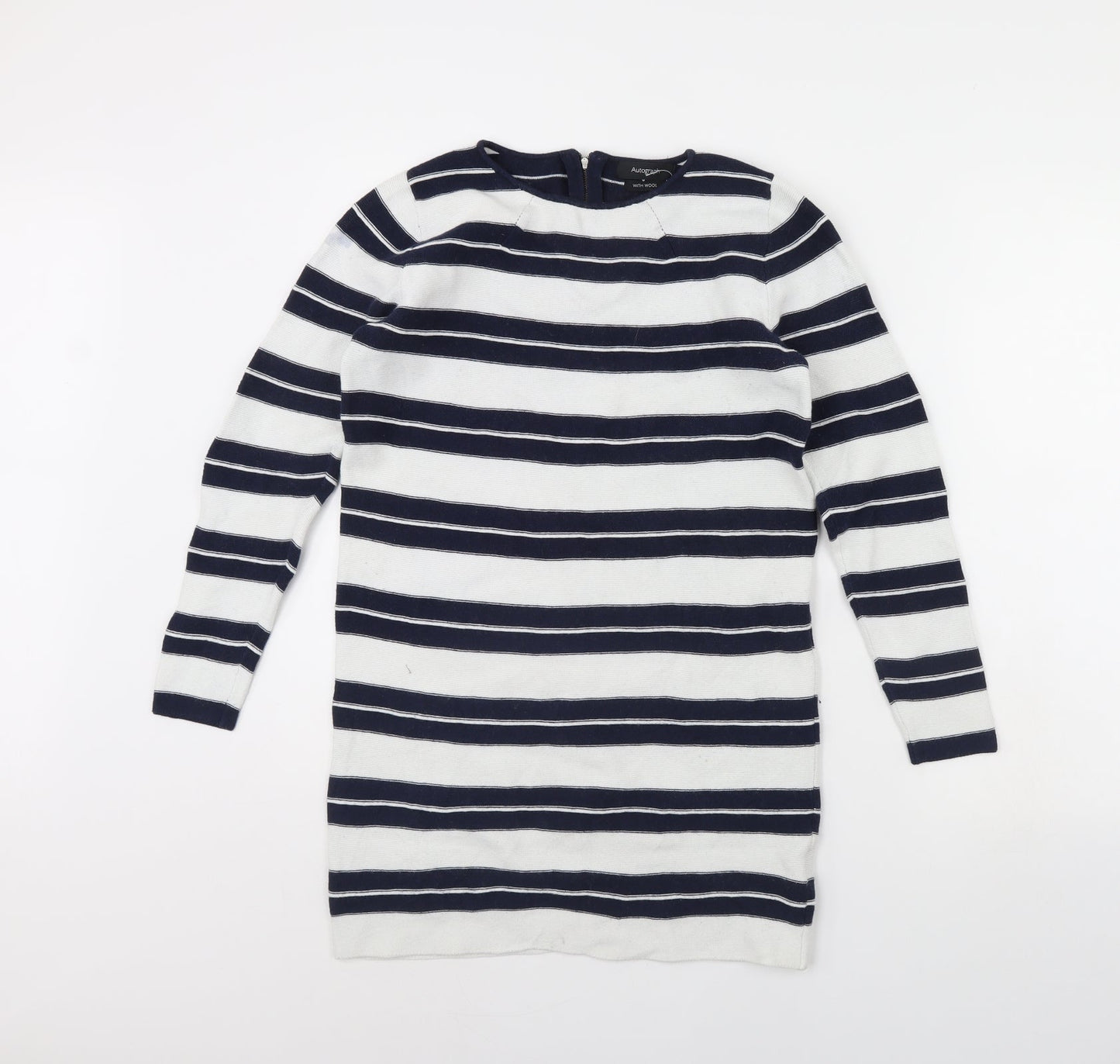 m&s Womens White Striped  Mini  Size 10