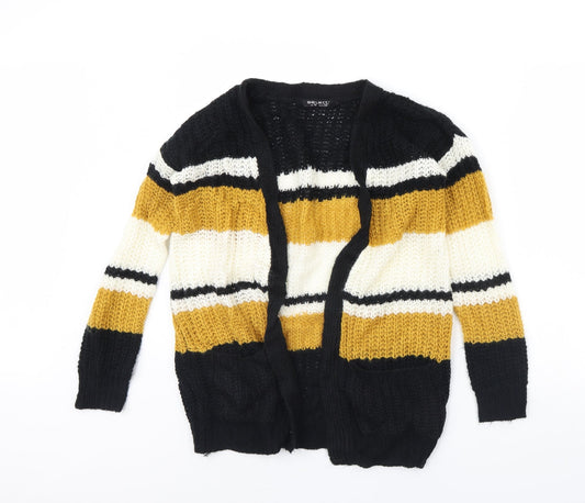 Select Womens Black Striped  Cardigan Jumper Size 10