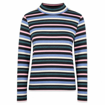 Divided Womens Black Striped  Pullover Jumper Size S