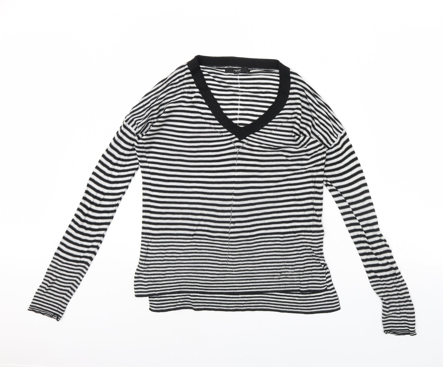NEXT Womens Black Striped  Pullover Jumper Size 12