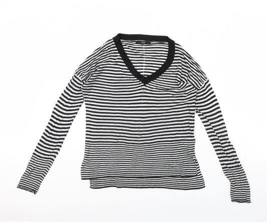 NEXT Womens Black Striped  Pullover Jumper Size 12