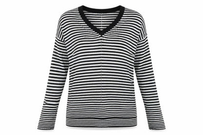 Next Womens Black Striped  Pullover Jumper Size 12