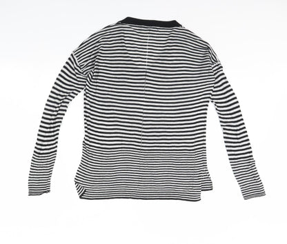 Next Womens Black Striped  Pullover Jumper Size 12