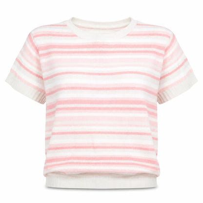 EWM Womens Pink Striped  Pullover Jumper Size M