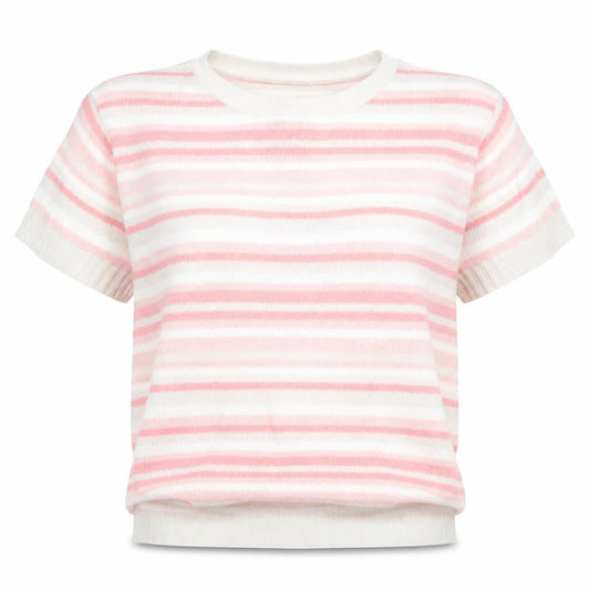 EWM Womens Pink Striped  Pullover Jumper Size M