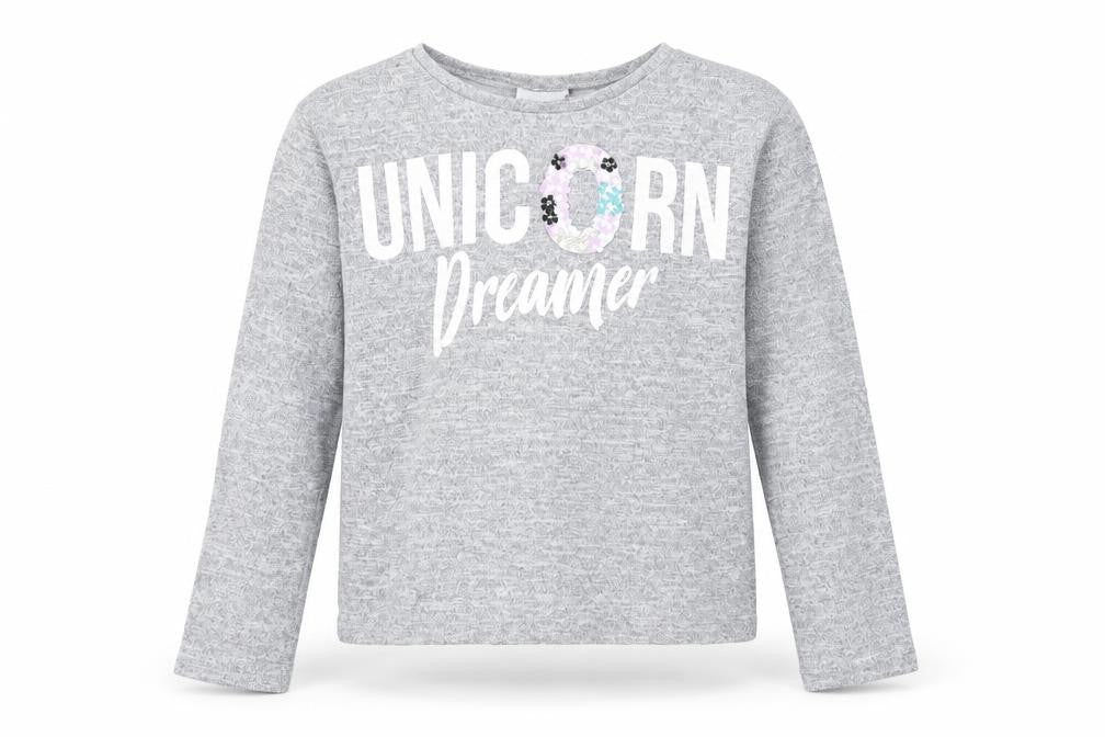 I Love Girls Wear Girls Grey   Pullover Jumper Size 11 Years  - Unicorn