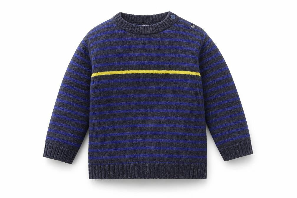 TU Girls Blue Striped Velour Pullover Jumper Size 3 Years