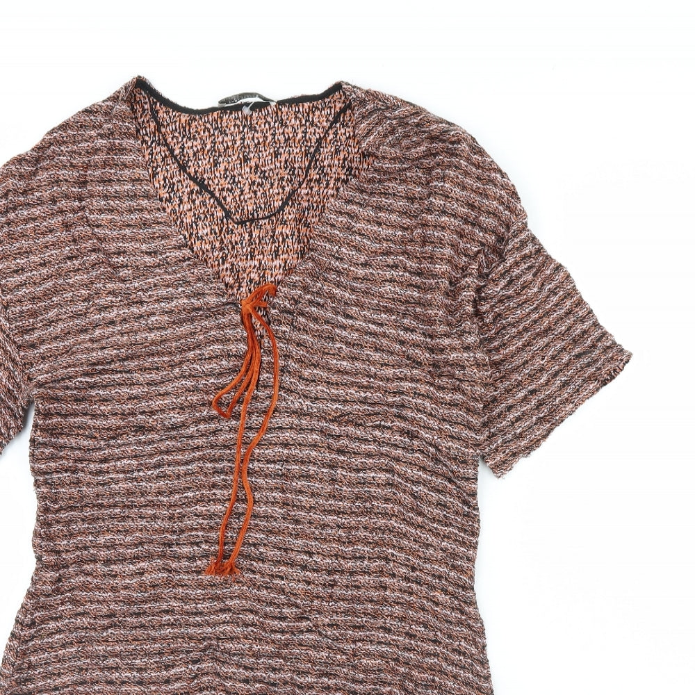 Zara Womens Brown Striped  Mini  Size S