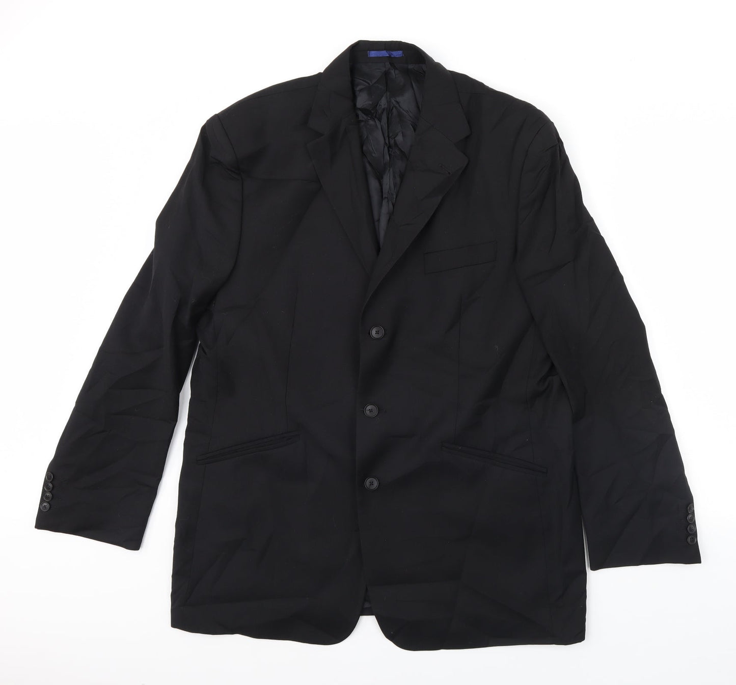 Preworn Mens Black   Jacket Blazer Size 40  - Shoulder Pads