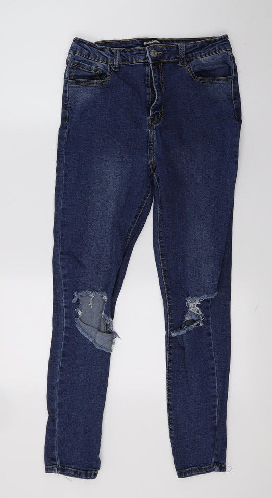 Momokrom Womens Blue  Denim Skinny Jeans Size 12 L26 in