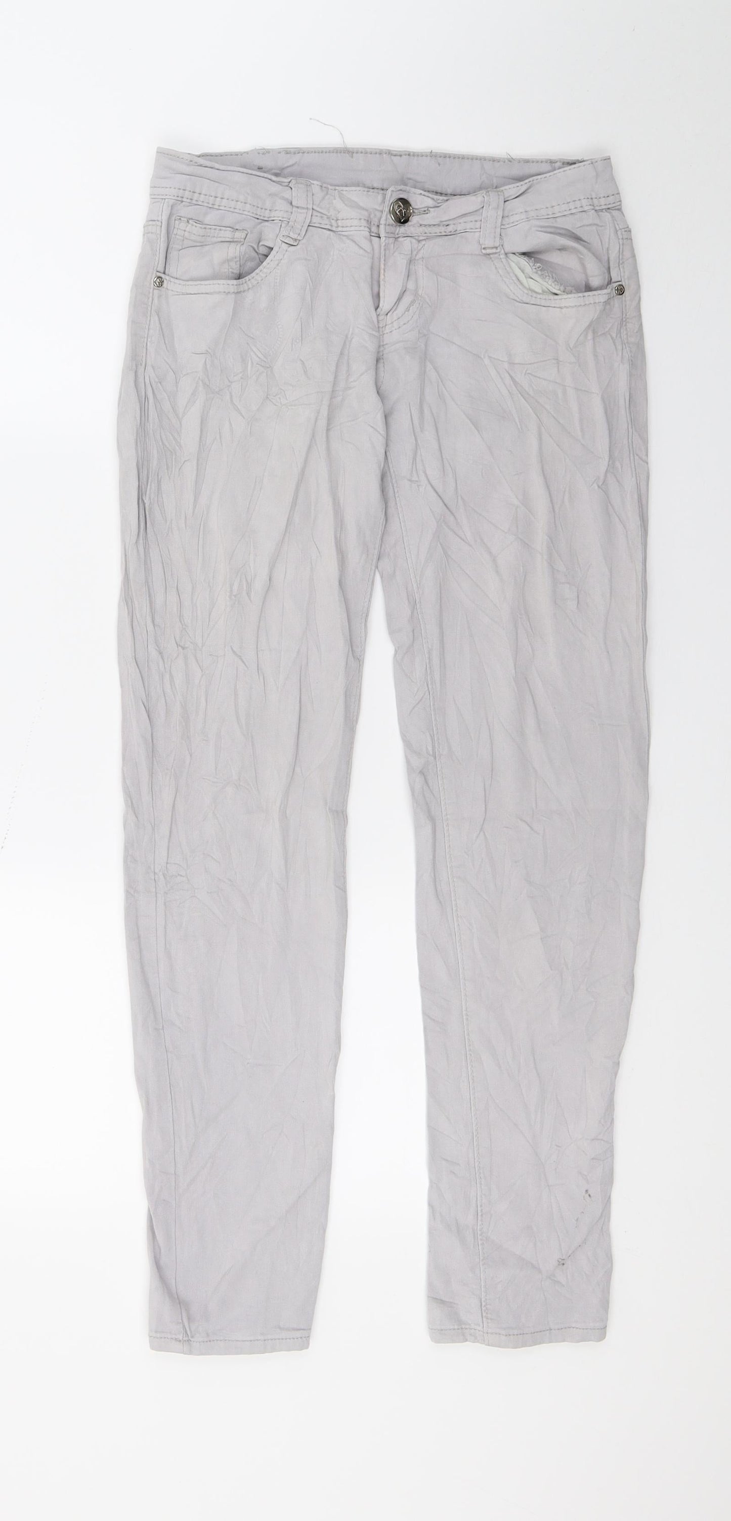 Preworn Womens Grey  Denim Skinny Jeans Size 8 L26 in