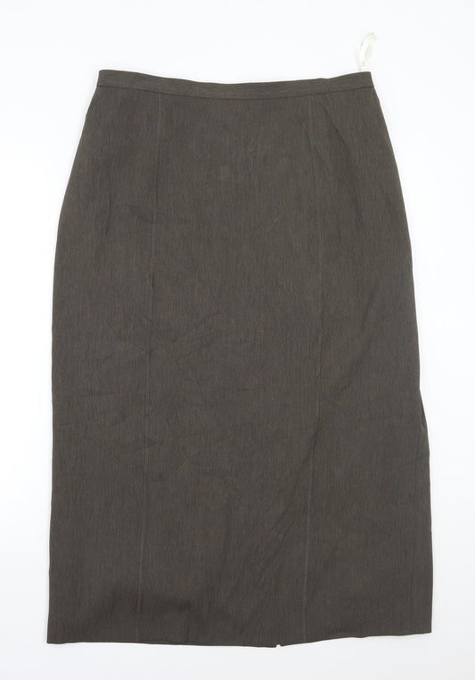 ELVI Womens Green   A-Line Skirt