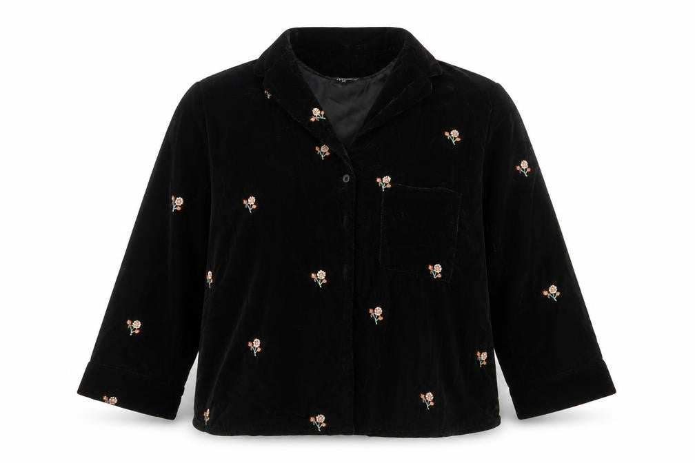 Newlook Womens Black Floral  Basic Button-Up Size 8