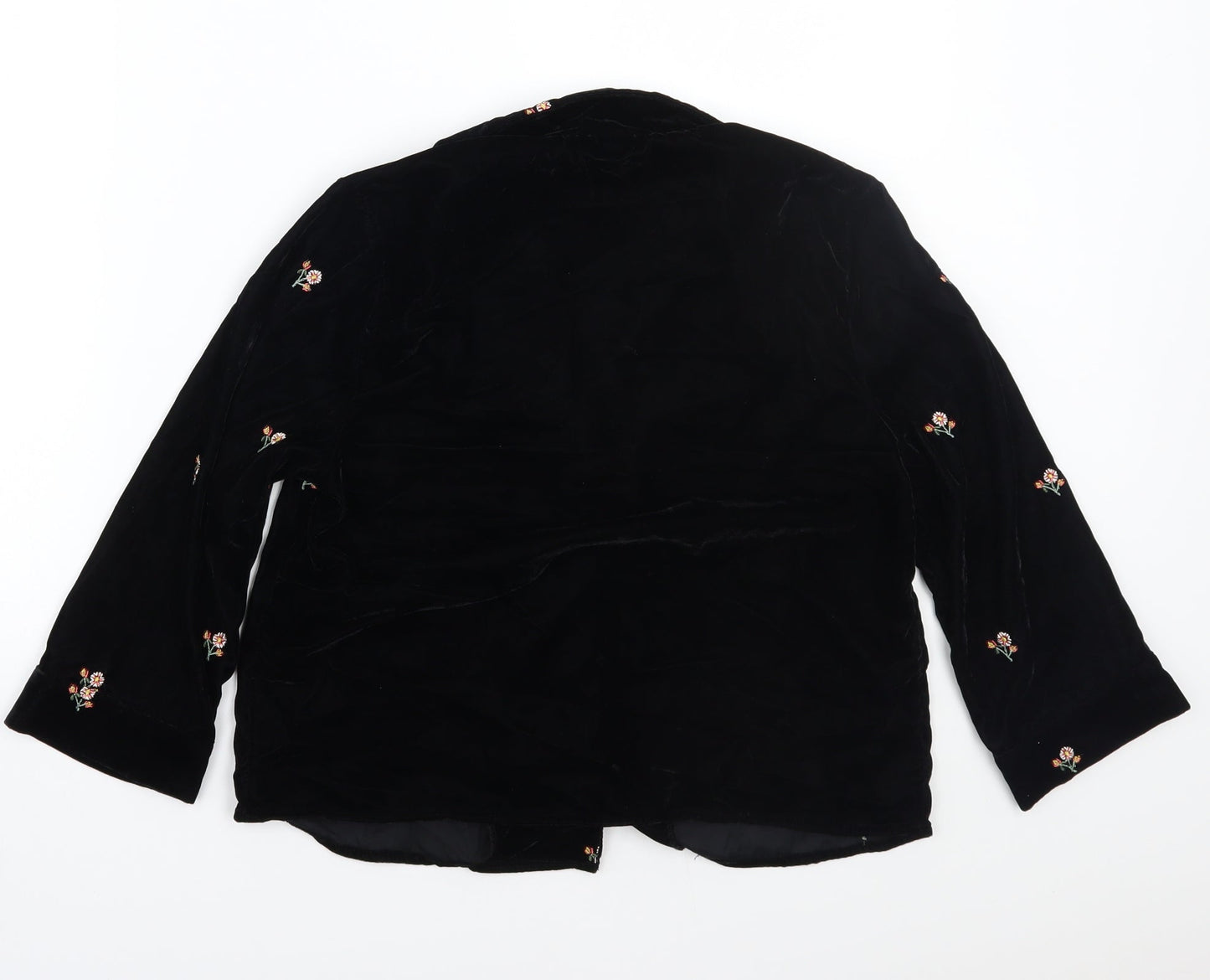 Newlook Womens Black Floral  Basic Button-Up Size 8