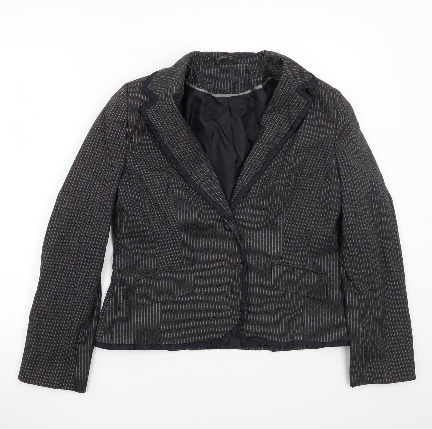 Newlook Womens Grey Striped  Jacket Coat Size 18