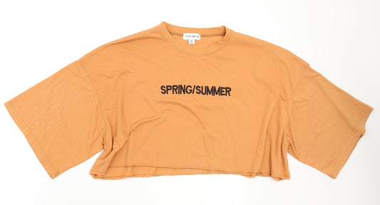 Publiv desire Womens Orange   Basic T-Shirt Size 8