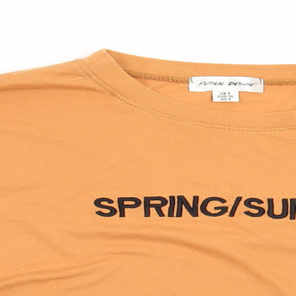 Publiv desire Womens Orange   Basic T-Shirt Size 8